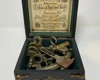S3248KM Decorative Brass Nautical Sextant in Wooden Presentation Box