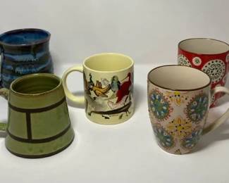 S3247KM Lot of 5 Ceramic Coffee Mugs