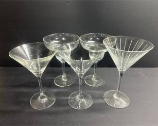 S1995AN Mixed Set of 5 Martini Cocktail Glasses