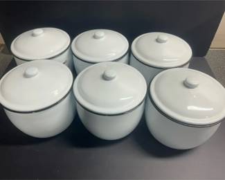 S1992AN Set Of 6 Creative Coop Enamel Canisters