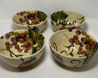 S3235KD Set of 4 Tabletops Gallery Hand Painted Bowls