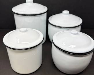 S3222KD Fourpiece Set of Creative CoOp Enamelware Canisters