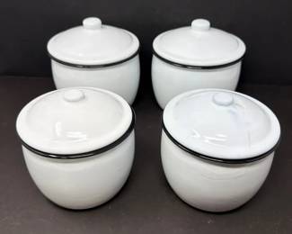 S3226KD Fourpiece Set of Creative CoOp Enamelware Canisters