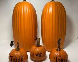 S3231KM Set of Five Decorative Halloween Pumpkins