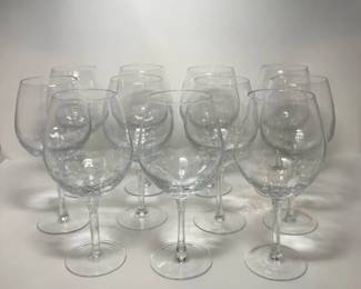 S3212KM Set of 11 Clear Crackled Crystal Wine Goblets