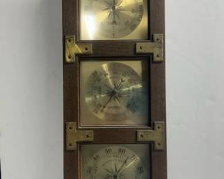 S1993AN Vintage Springfield Weather Station with Barometer, Thermometer Hygrometer
