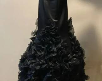 S3272KM Vintage Sherri Hill Black Strapless Mermaid Dress