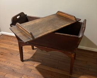 Antique Wooden Dough Box - open