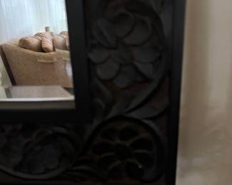 Nice Carved Wood Mirror - detail