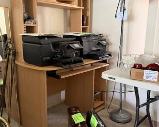 Computer table and printers