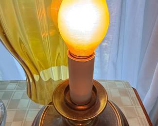 Amber Glass Hurricane Lamp Style