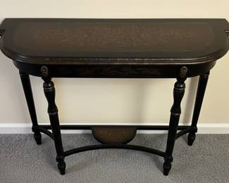 Black Chinoiserie Style Console Table