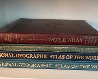 Encyclopaedia Britannica World Atlas and Two National Geographic Atlases of the World