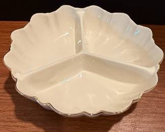 Lenox Symphony Divided Serving Dish with Gold Rim