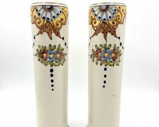 Pair of French Faience Vases in the Desvres Style