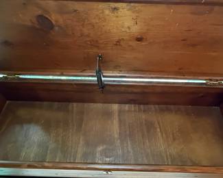 Mid-Century Modern Wooden Rifle Chest on Black Metal Base