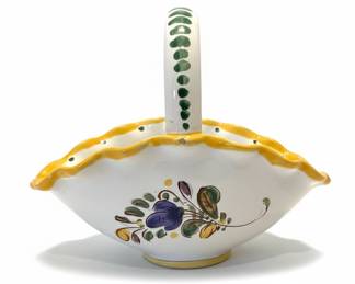 Lux Bohemia Hand-Painted Ceramic Basket