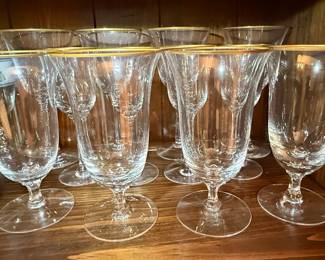Gold Rimmed Crystal Wine Glasses - Tiffin-Franciscan Style