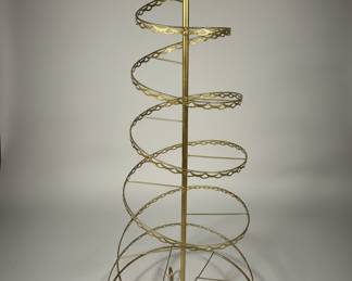 Vintage Gold Metal Spiral Tiered Display Stand