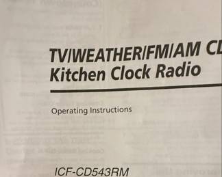 Sony ICF-CD543RM TV/Weather/FM/AM Clock Radio