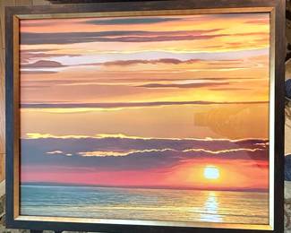 Abstract Sunset Landscape Framed Print
