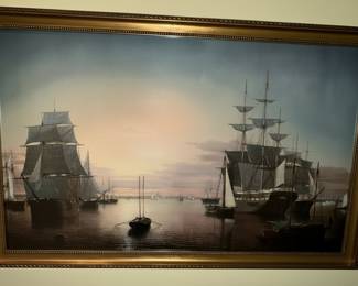 Fitz Henry Lane Style Nautical Scene Painting