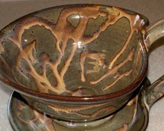Studio Pottery Gravy Boat and Underplate