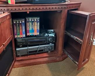 Cherry Wood Corner Media Console
