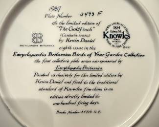 Kevin Daniel "The Downy Woodpecker" and "The Goldfinch" Collector Plates