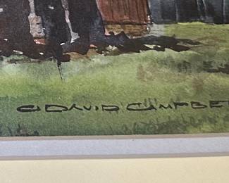C. David Campbell Barn Watercolor Artworks