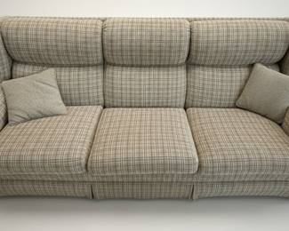 Plaid Upholstered Sofa