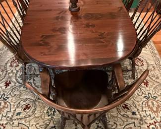 Ethan Allen Solid Wood Dining Set with Six Chairs