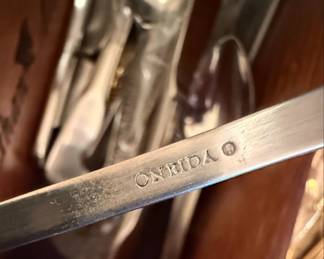 1847 Rogers Bros E.P. Korea & Oneida Stainless Steel Flatware Set with Salad Servers