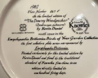 Kevin Daniel "The Downy Woodpecker" and "The Goldfinch" Collector Plates