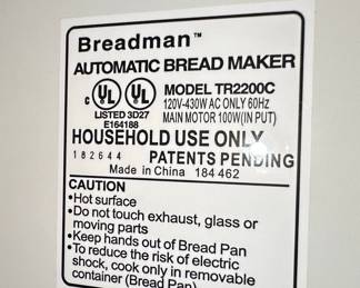 Breadman Ultimate Automatic Bread Maker TR2200C
