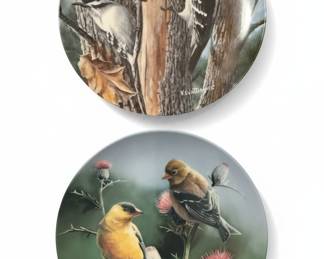 Kevin Daniel "The Downy Woodpecker" and "The Goldfinch" Collector Plates