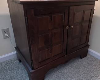 Ethan Allen Dark Wood Two-Door Cabinet