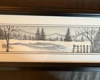 Myron Downs Winter Landscape Watercolor