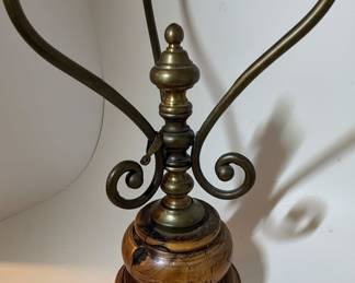 Brass and Wood Candelabra