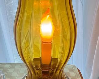 Amber Glass Hurricane Lamp Style