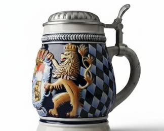 Bavarian Lion Crest Ceramic Beer Stein
