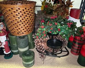 Christmas Themed Layered Candles and Ornaments