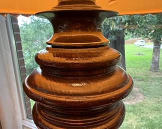Mid-Century Modern Stacked Wood Table Lamp