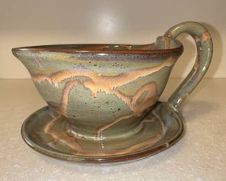 Studio Pottery Gravy Boat and Underplate