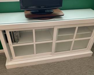 White Sliding Door Media Console