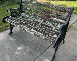 Coalbrookdale Style Cast Iron and Wood Garden Bench