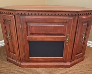 Cherry Wood Corner Media Console