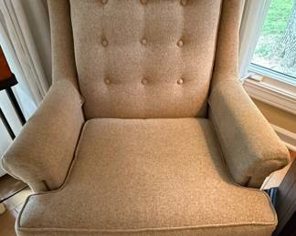 Mid-Century Modern Upholstered Wingback Chair Style