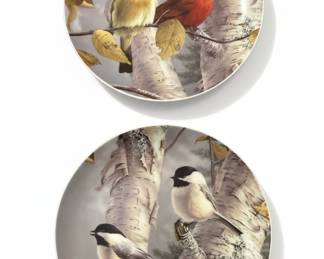 Hautman Brothers "Flurry of Cardinals" and "Chickadees" Collector Plates