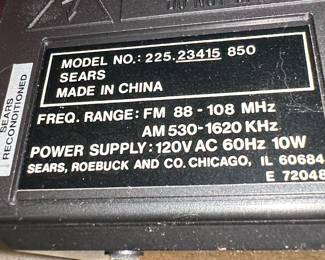Sears AM/FM Cassette Clock Radio